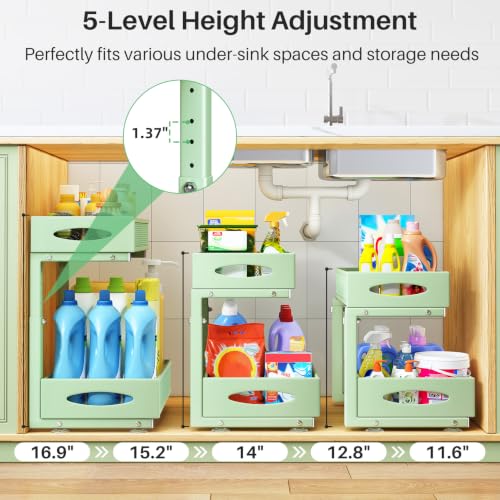 2 Pack Under Sink Organizer (Green / 2 Pack)