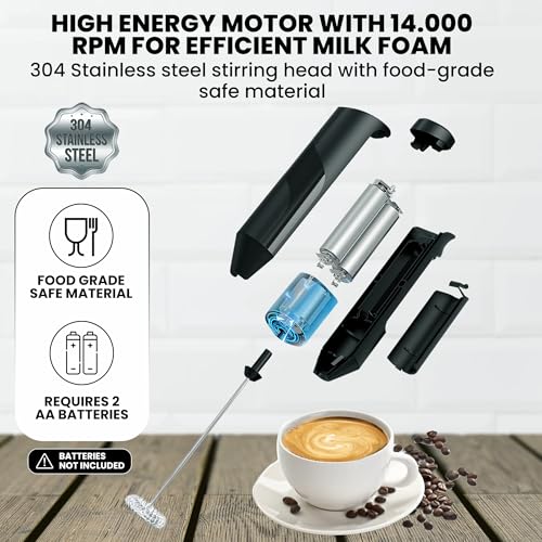 Milk Frother Handheld (Black)