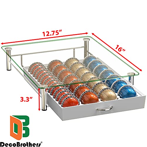 Tempered Glass Vertuo Pod Holder (56 pcs Capacity / White)