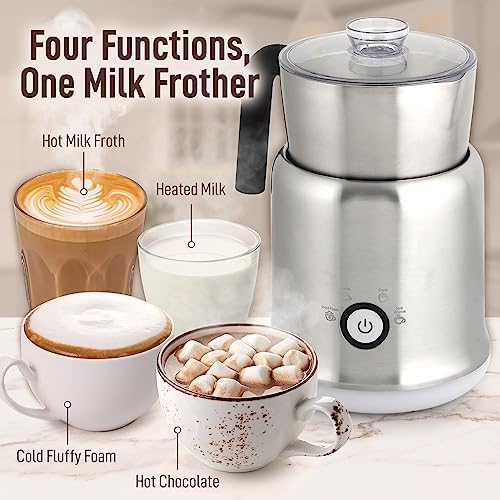 Zulay Electric Hot Chocolate Maker Machine (Cloud Silver / Frother Steamer)