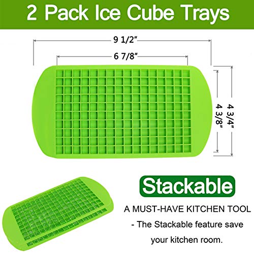 Silicone Mini Ice Cube Trays 2 Pack (Green)