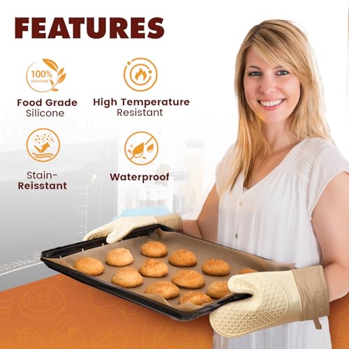 Silicone Oven Mitts (White)