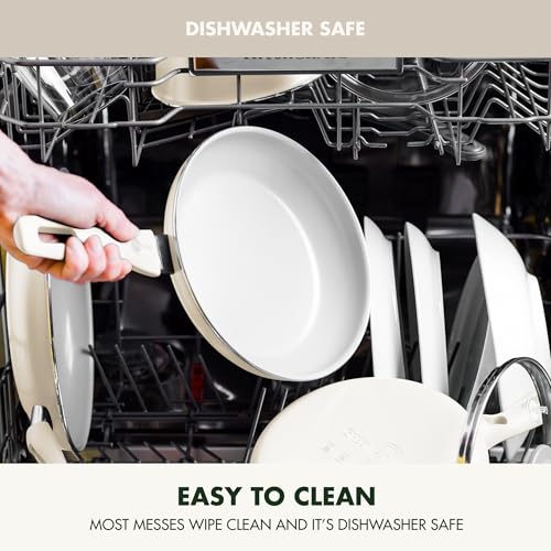 Dover 12” Frying Pan Skillet (12" Frying Pan Skillet without Spatula / Cream White)