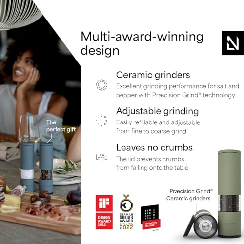 Salt and Pepper Grinder Set Manual (Sage Green / Set of two manual grinders)