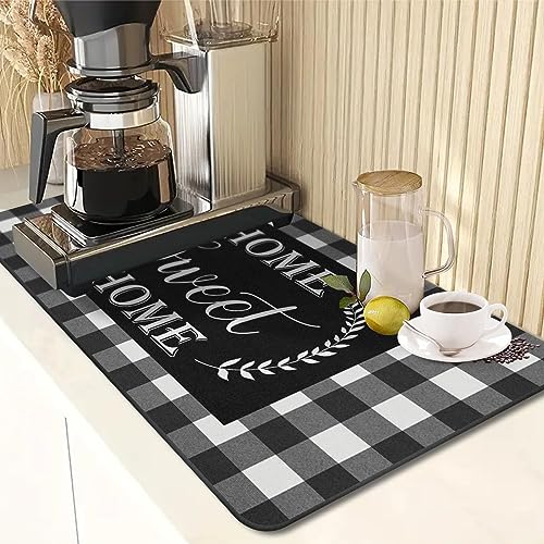 Coffee Mat for Countertops (Buffalo grid black)