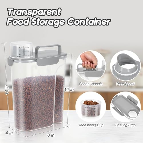 Dog Food Storage Container (Light gray / (3L+5L)-2pack)