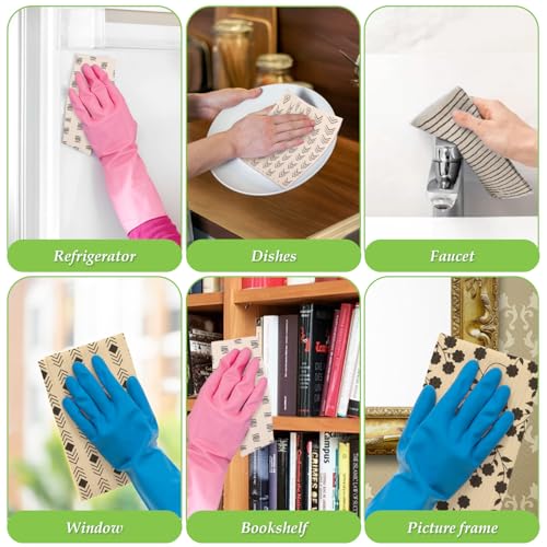 10 Pack Swedish Dishcloths with Hook (10 Pack-black White+ Clips)