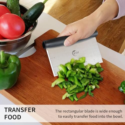 Stainless Steel Dough Bench Scraper & Chopper (Black)