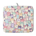 Colorful Cats Dish Drying Mat 16x18 inch Cute Animal Microfiber Reversible Fast Dry Dishes Drainer Rack Pad for Counter Kitchen Table Decor (Colorful Cats / 16" x 18")