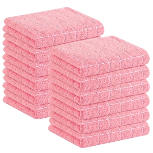 100% Cotton Terry Kitchen Towels (Pink / 13 X 28 - 12 Pack)