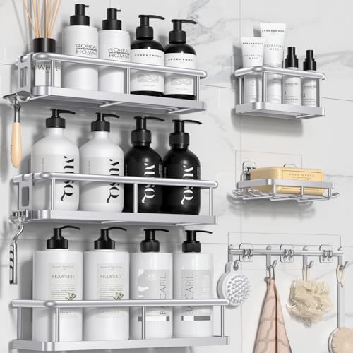 Shower Caddy Adhesive (Silver / XL)