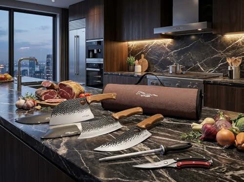 9 PCS Butcher Viking Camping Knife Set