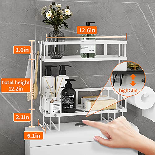 2 Tier Over Toilet Storage Shelf (White / 2-Tier)