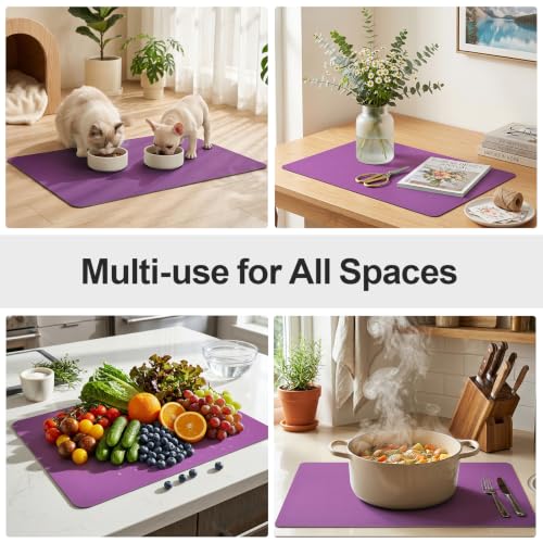 Coffee Mats for Coffee Bar Accessories (Purple / 24" x 16")