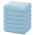 100% Cotton Waffle Weave Kitchen Dish Towels 6 (Sky Blue / 13 X 28 - 6 Pack)