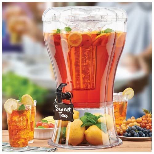 3.5 Gallon Clear Drink Dispenser with Ice Cone and Spigot (CLEAR/HANG / Dispenser)
