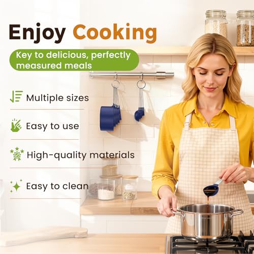 16PCS Measuring Cups and Spoons Set (Blue)