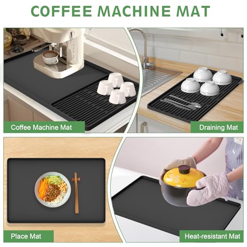 Silicone Coffee Mat 24"x16" (Black)