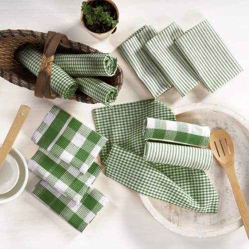 100% Cotton Kitchen Dish Cloths (12"x12" - 12 Pack / 01: Olive)