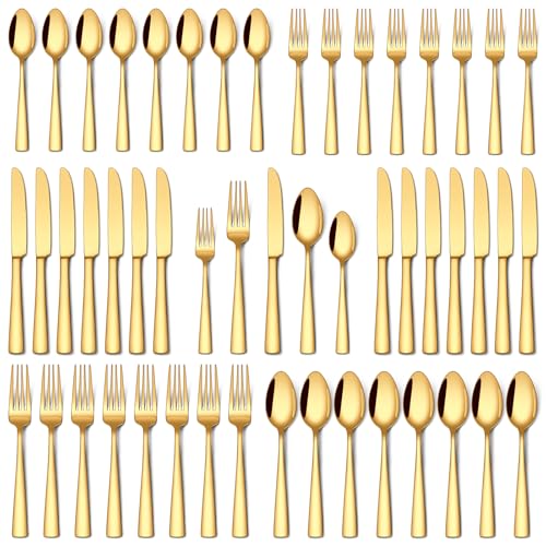 40 Pcs Gold Silverware Set (Gold)