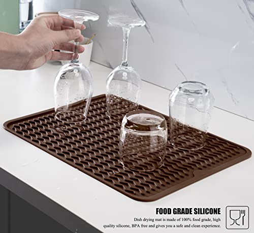 Silicone Dish Drying Mat (Coffee / 18" x 16")
