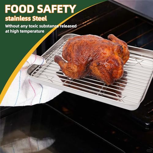 4 PCS Stainless Steel Baking Sheet Set 10