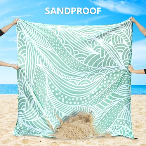 Beach Blanket Waterproof Sandproof Extra Large Beach Mat 79" X 83"