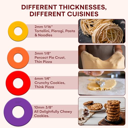 Rolling Pin with Thickness Rings (13.7''x2.75''x2.75'')
