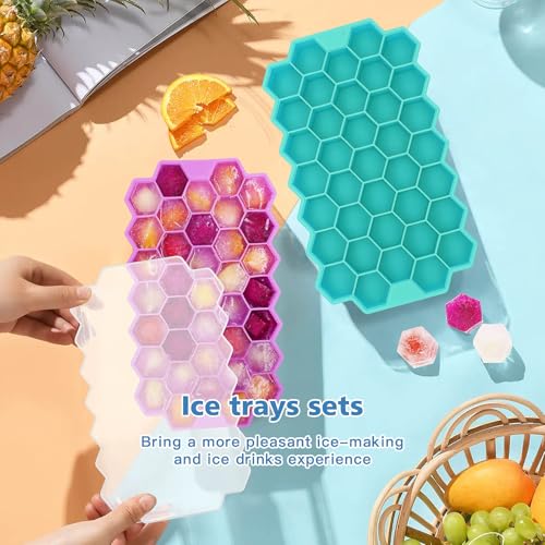 Ice Cube Trays for Freezer (Cyan&Purple)
