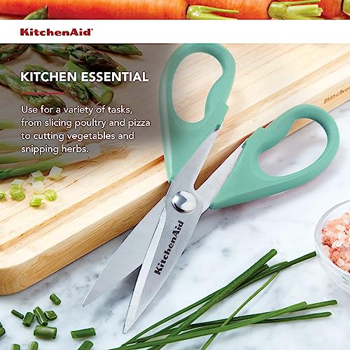 All Purpose Kitchen Shears with Protective Sheath Durable Stainless Steel Scissors (Aqua Sky / 1 Pack)