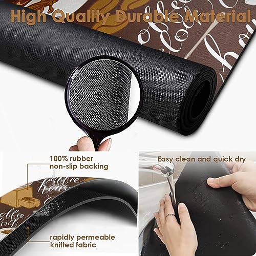 Coffee Mat for Countertops (Tea Coffee Retro Vintage Cafe)