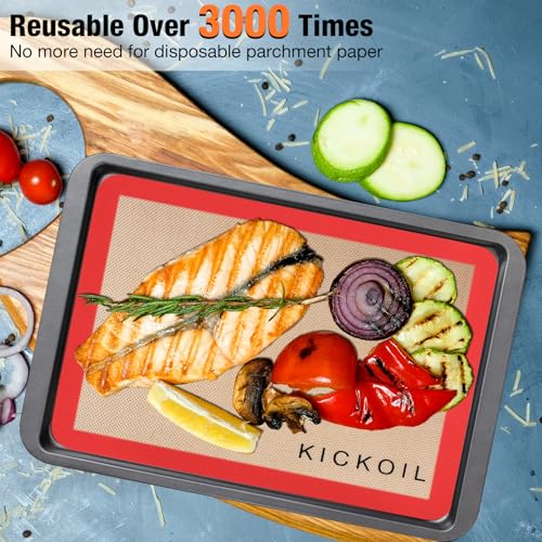 Silicone Baking Mats Set of 3 (2 Half Sheet + 1 Quarter Sheet)