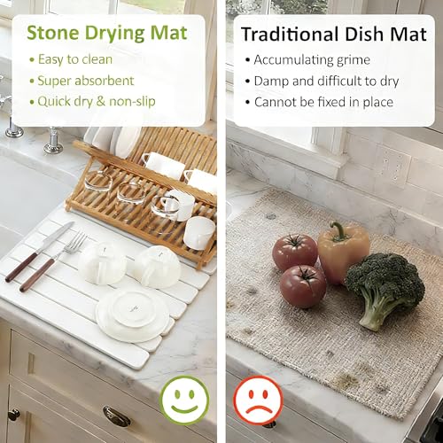 Large Stone Dish Drying Mat for Kitchen Counter