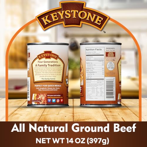 Meats All Natural Heat and Serve Ground Beef 14 Oz Fully Cooked Canned Meat Shelf Stable Emergency Survival Canned Food Ready to Eat No Preservatives Gluten Free Made in USA Pack of 2 (Pack of 2)
