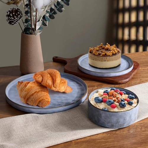 6 Pieces Stoneware Dinnerware Set (6-Piece / Serenity Blue)