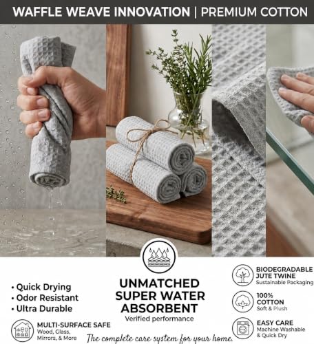 Kitchen Towels Cotton Dish Towels 20”x30” (18" x 28" (Set of 6) / 063 Smoke)