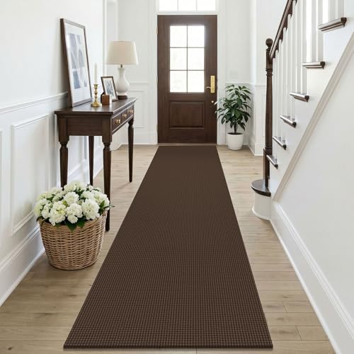 Cotton Runners Rugs for Hallway 2.5'x10' (Brown/Dark Brown / 2'8" x 10' (Runner))