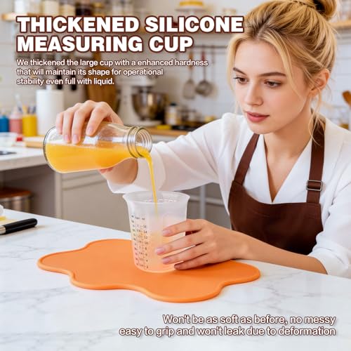 Silicone Measuring Cups Set 125ml + 250ml + 500ml for Cooking Reusable Baking Supplies Silicone Flexible Melting Measure Cup for Butter (125ml+250ml+500ml)