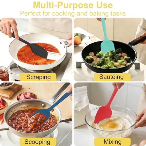 4 Pcs Silicone Spoon Spatula Set (Multicolor)