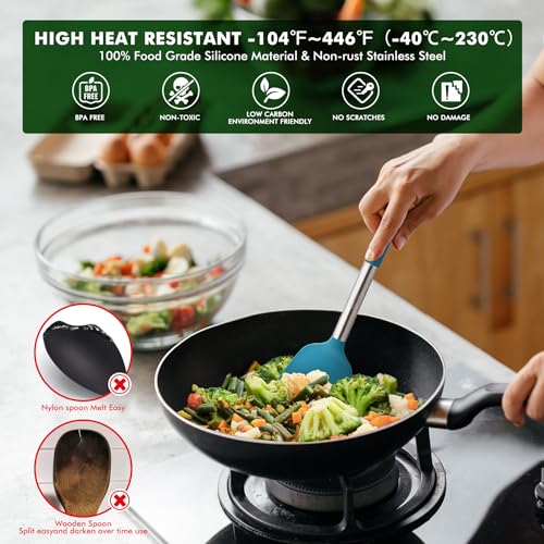 Silicone Kitchen Cooking Utensils Set (Multicolor)