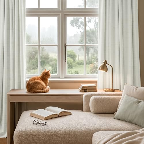 Ivory White 100% Blackout Curtains for Bedroom (Ivory White / 52"W x 96"L (Pack of 2))