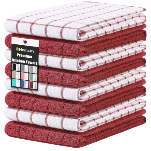 Large Premium Cotton Kitchen Towels 16"x 28" (Rust / 16" X 28" - 8 Pack)