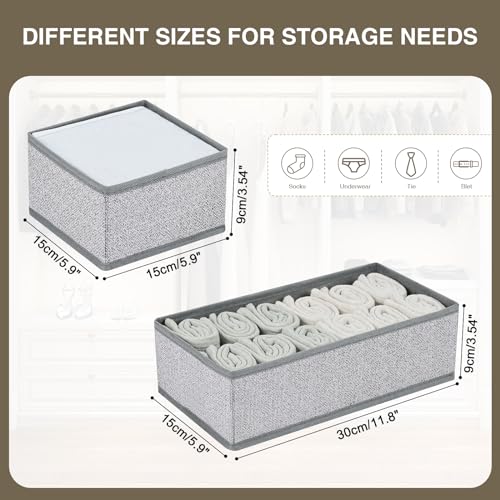 Drawer Organizer Clothes (Blended Gray / 4 Pack)