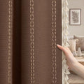 Brown 100% Boho Blackout Curtains 84 Inch 2 Panels with Tassels (Brown / 52"W x 84"L (Pack of 2))