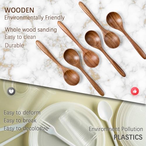Small Wooden Spoons for Eating (Acacia Brown)