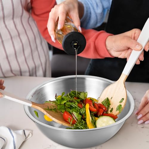 Stainless Steel Mixing Bowls 3 Packs Nesting Baking Supplies Small Thicker Stainless Steel Flat Bottom Stackable Salad Bowl Mixing Bowls Set for Cooking