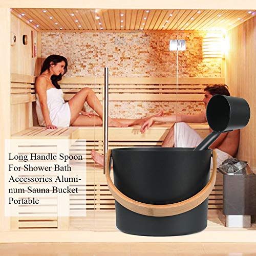 Sauna Bucket and Ladle Set (Black)