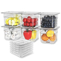 6 Pack NSF Polycarbonate Food Pans with Lids (6 PCS / 4'' Deep)