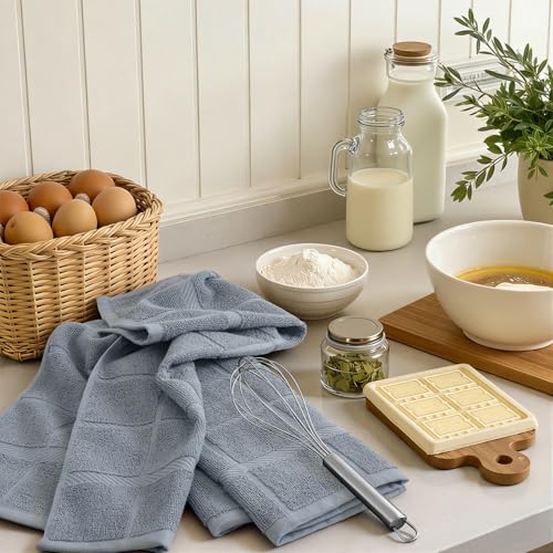 100% Cotton Kitchen Towels 18"x28" (Grey / 18 x 28 - 6 Pack)