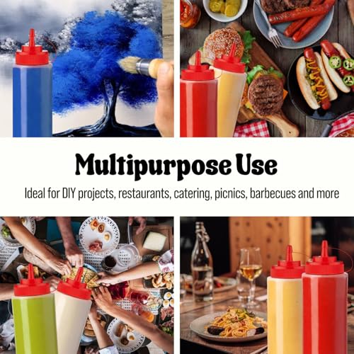 24 oz Large Condiment Squeeze Bottles for Sauces (24oz 4 Pack)